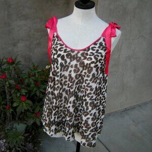 Victoria's Secret S/P Leopard Print & Pink Babydoll